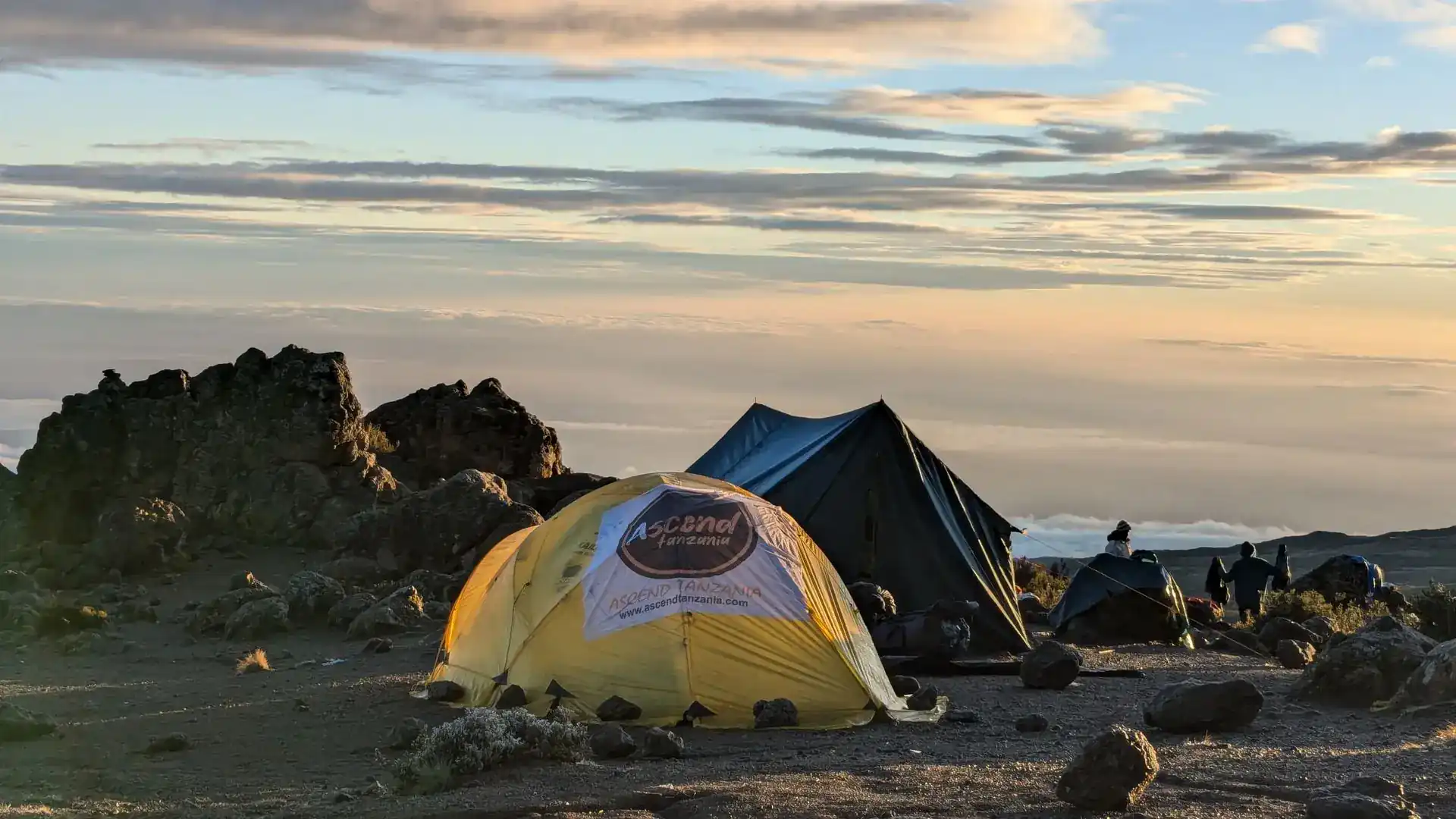 Trekkers ascending the Kilimanjaro trails